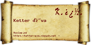Ketter Éva névjegykártya